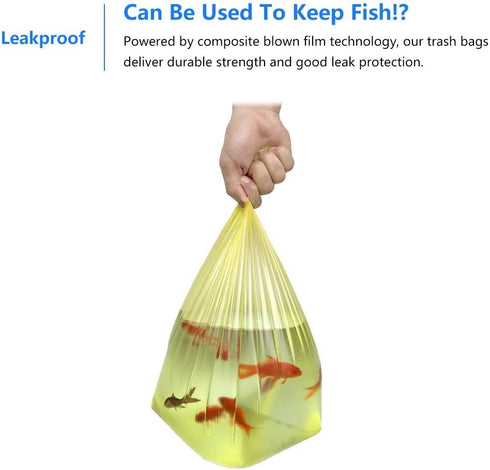 Small Trash Bags with Quick-Dispense, 4 Gallon Trash Bags with Cute and Compact Package, 100 Count (Yellow)...