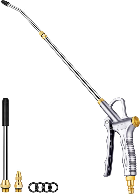 JASTIND Upgrade Air Blow Gun with Adjustable Air Blower Nozzle, Up to 27 Inches Extension with 4.9 Inches Steel Air Flow Nozzle, High Volume Pneum...