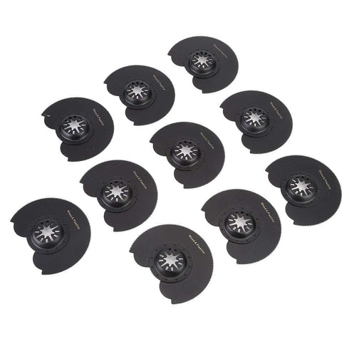 ViaGasaFamido 10Pcs Oscillating Saw Blades Semicircle High Carbon Steel High Hardness Oscillating Multi Wood Grinding Tool Hole Opening 91mm for W...