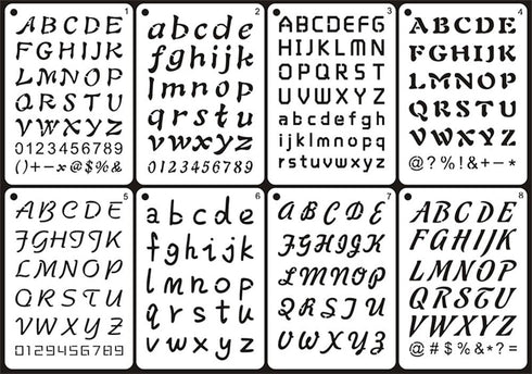 Letter Stencils, 8 Pack, 4 x 8 Inch, Alphabet Stencils, Letter Stencil, Lettering Alphabet Stencil, Stencils, Stencils Letters and Numbers, Letter...