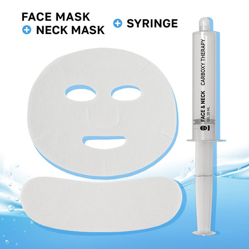 Name Skin Care Korean Carboxy CO2 Therapy Face & Neck Mask Set of 2 - Hydrating Oxygen Carboxytherapy Skincare Sheet Masks - Moisturizing Anti Agi...