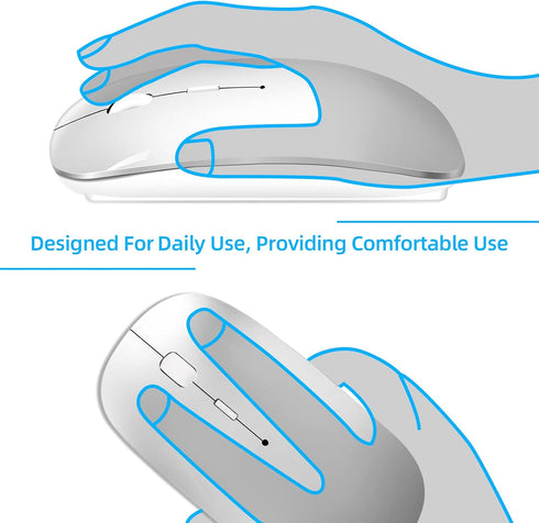 Wireless Mouse for Laptop, Bluetooth Mouse Rechargeale Three Mode(Bluetooth 5.2+ USB-A & USB-C Receiver) -Compatible with TypeC & USB Port Devices...