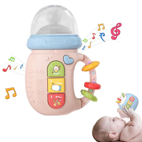 Baby Musical Toys w/Detachable Baby Silicone Pacifier, Musical Light Up Toys with Rhythmic Light and Sounds for Baby Early Educational Children's ...