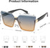 SOJOS Trendy Square Oversized Sunglasses Womens Big Rimless UV400 Ladies Shades SJ1160...