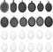 PH PandaHall 24pcs 30x40mm Pendant Trays for Jewelry Making Black Oval Blank Bezel Pendant Trays Settings and Glass Cabochon Memorial Photo Charms...
