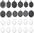 PH PandaHall 24pcs 30x40mm Pendant Trays for Jewelry Making Black Oval Blank Bezel Pendant Trays Settings and Glass Cabochon Memorial Photo Charms...