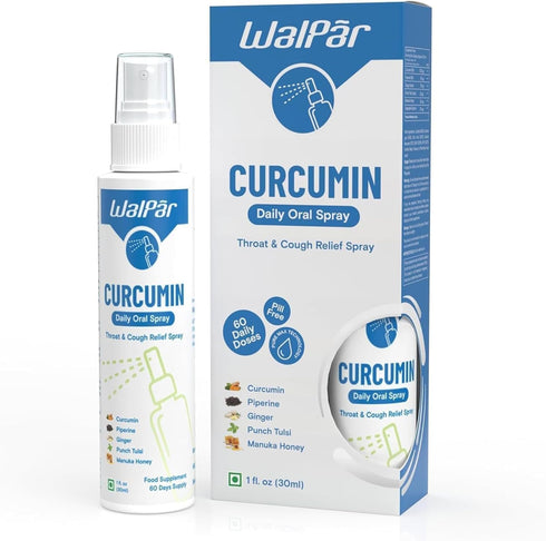 Curcumin Oral Spray - A Natural Blend with Curcumin, Piperine, Ginger Extract, Punch Tulsi, and Manuka Honey | 30ml 1 fl. oz | 60 Days Supply...