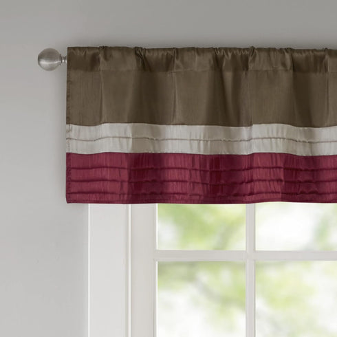 Madison Park Amherst Single Panel Faux Silk Rod Pocket Curtain With Privacy Lining for Living Room, Window Drapes for Bedroom and Dorm, 50x18, Red...