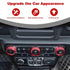 for Jeep JL AC/Radio/Headlight Knob Cover Trim Ring for Jeep Wrangler JL JLU Gladiator JT 2018-2024 Red Interior Accessories 4pcs...