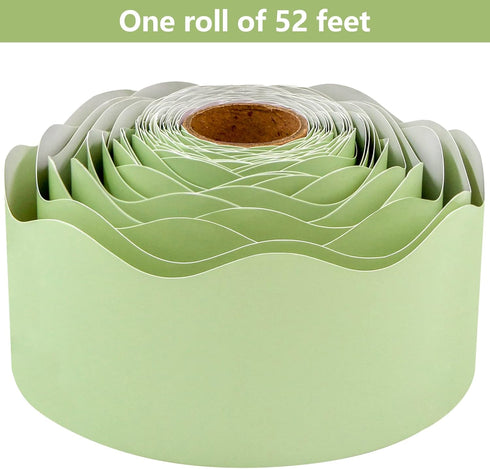 Fancy Land Mint Green Bulletin Board Border Scalloped Border Trim for Classroom 52ft One Roll...