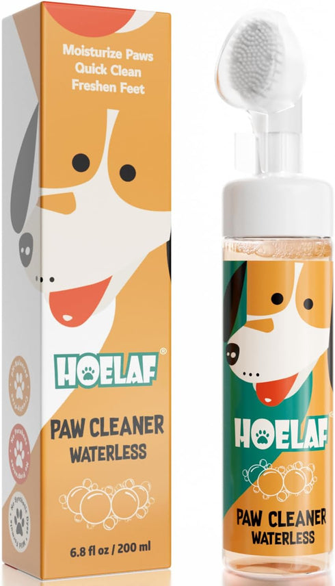 Clean Paws, Dog Paw Cleaner, No-Rinse Foaming Cleanser, Moisturizing & Deodorizing Paw Wash with Silicone Bristle Brush, Deep Clean, Easy & Portab...