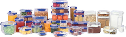 Sistema KLIP IT Rectangular Collection Split Food Storage Container, Small, 11.8 oz./0.3 L, Clear/Blue...