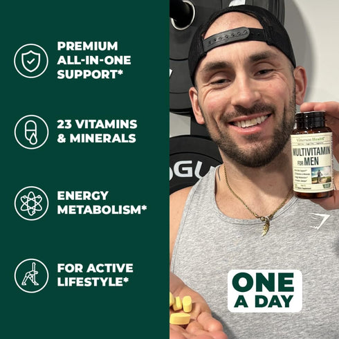 Multivitamin for Men - Mens Multivitamins & Multiminerals Supplement for Energy, Focus and Performance. Daily Mens Vitamins A, C, D, E & B12, Zinc...