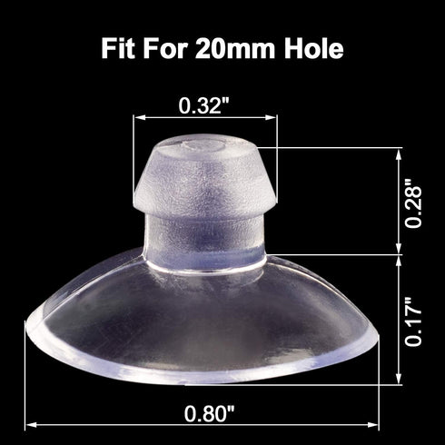ANCIRS 30 Pack 20mm Suction Cups for Glass Table Tops, Rubber Transparent Anti-Collision Sucker Pad Without Hooks for Home Decoration...