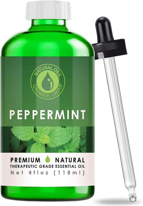 Peppermint Essential Oil 4 Oz with Dropper - Therapeutic Grade for Aromatherapy, Diffuser, Massage & Home Care...