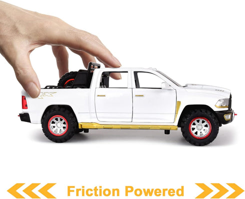 RAM 1500 Pickup Truck toys for Boy Age 4-7 Diecast Metal Model Trucks Open Door Pull Back Toy Cars with Lights and Sound Gift for Kids 3-8 Years...