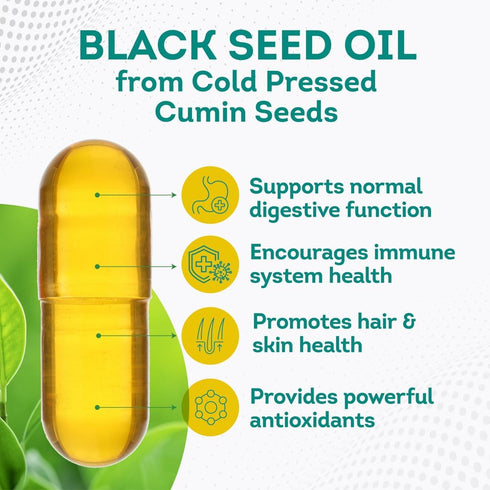 PurePremium Black Seed Oil 500mg - Organic Nigella Sativa Seeds - Cold Pressed Black Cumin Seed Oil Extract - Hair & Skin Blackseed Oil Supplement...