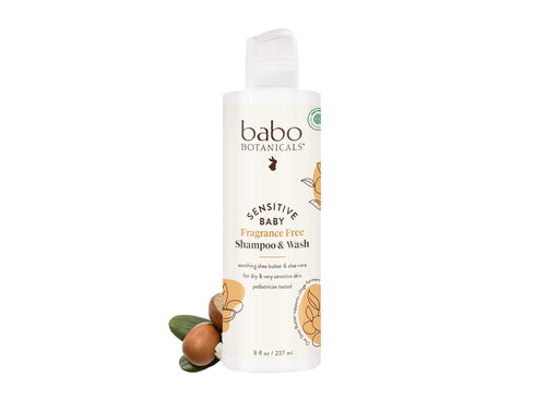 Babo Botanicals Sensitive Baby Fragrance-Free 2-in-1 Shampoo & Wash - Shea Butter, Calendula & Aloe Vera - EWG Verified - Cruelty-Free - Vegan - P...