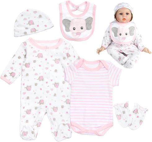 Reborn Baby Dolls Clothes 22 Inch Cute Elephant Girl Outfits for 20-22 Inch Newborn Doll Clothing Accessories…...