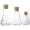 Glass Erlenmeyer Flask Set, (250 ml, 150 ml & 50 ml) Graduated Borosilicate Glass Erlenmeyer Flasks with Rubber Stoppers & Accurate Scales for Lab...