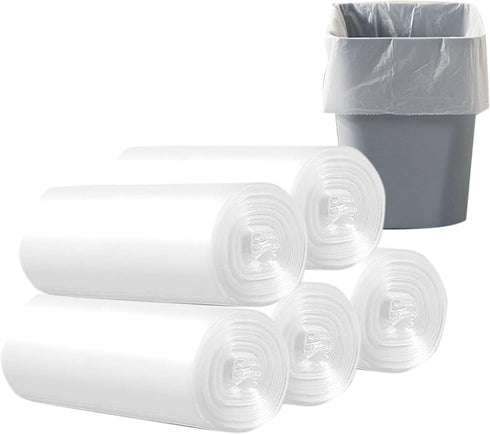 100 Count Small Trash Bags 4 Gallon Small Clear Garbage Bags Strong, Leakage-Free,Unscented Thick for Bathroom, Office, Kitchen Waste Basket Small...