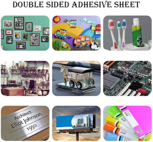 BENECREAT 18PCS A4 Size White Double Sided Tape Sheets 8.3x11.5 Strong Adhesive Tap Sheet (0.1mm) for Christmas Craft, Festival Decoration, Tumble...
