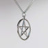 Pentacle Pentagram Polished Silver Finish Medieval Renaissance Pendant Necklace...