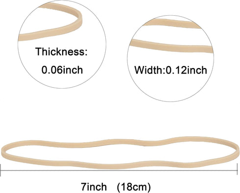 Foshine-Rubber bands large, Beige Rubber band 7 inch 120 Pack Elastics Bands size 117B Long rubber bands for office supplies home Big Rubber Bands...