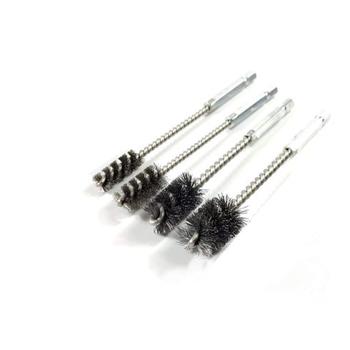 4 Piece Stainless Steel Wire Brush for ports, tubes, bearings and other common wire brush applications Power Drill Impact Driver - Hex Shank...