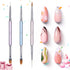 Beetles 3 Pcs Gel Nail Art Brushes Set Gel Polish Design Pen Painting Tools with Liner Brushes Petal Painting Brush and Oval Brush DIY at Home Man...