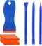 TIESOME Multipurpose Plastic Scraper Set, Non-Scratch Scraper Tool with 10Pcs Plastic Blades & 3pcs Double-Head Detail Cleaning Stick for Removing...