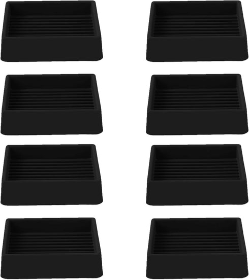 2x2 Square Rubber Furniture Caster Cups, Anti-Sliding Furniture Pads Bed Stopper Floor Protectors with Grip - Protect Any Flooring...