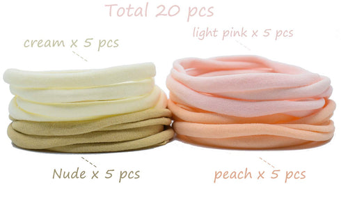 Super Soft Nylon Headband for Newborn Baby Girl Kids, High Stretchy, 20pcs for DIY Crafts...