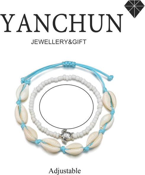 YANCHUN Extra Large Gold Anklets for Women Gold Layered Ankle Bracelets Waterproof Anklets Adjustable Ankle Bracelets Summer Beach Anklets Surfer ...