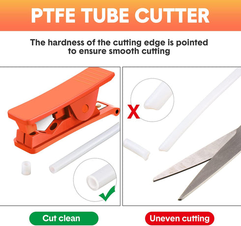 PTFE Plastic Tubing Cutter Hose Tube Cutter Pipe Cutter Accurate Tube Cutting Tool for Nylon PVC PU Tube and Hose Cut up to 3/4 Inch OD Tube (Red,...