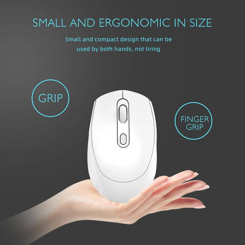 ONE-UP Wireless Mouse, 2.4G Silent Mouse, Computer Mouse with USB Nano Receiver for Laptop, Chromebook, PC, Mac, Windows and School Work (White)...