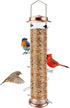 MIXXIDEA Finch Bird Feeder Hanging Metal Thistle Seed Feeder with 8 Feeding Ports Nyger Seed Feeder, Goldfinch Feeder for Outdoors Garden Copper...