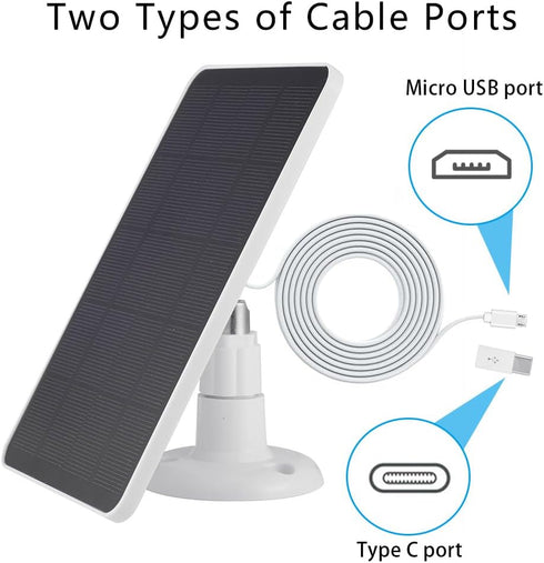 Solar Panel Compatible with SimpliSafe Outdoor Camera Wireles, 4W 5V Solar Panel with 10ft Micro USB Charging Cable for Outdoor Battery Powered Se...