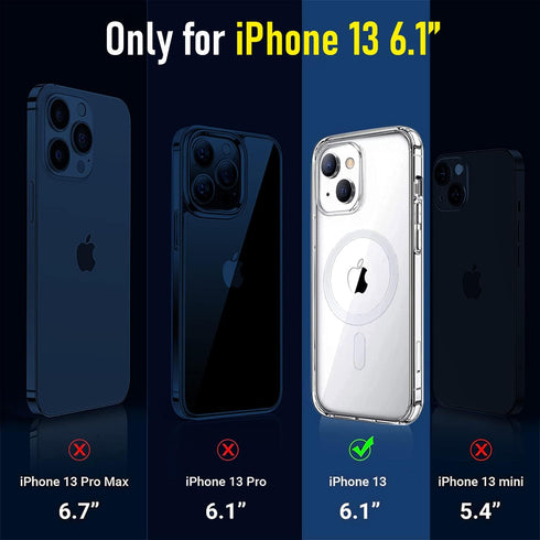 [7 in 1 Defender iPhone 13 Magnetic Case 6.1 Inch + 2 Pack Tempered Glass Screen Protector + 2 Pack Camera Lens Protector [Military Grade Protecti...