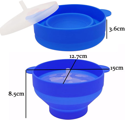 Mini Microwave Popcorn Popper, BPA Free Silicone Popcorn Popper Microwave Collapsible, Microwave Popcorn Maker, Microwave Popcorn Bowl, Dishwasher...