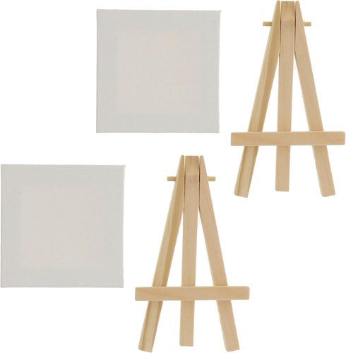 Hello, Artist! Party Pack Mini Canvas with Easel, 4 Pieces, None...