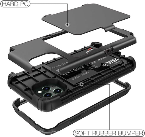 WeLoveCase for iPhone 11 Pro Wallet Case with Card Holder, Built-in Hidden Mirror, with Shockproof Heavy Duty Protection Phone Case for iPhone 11 ...