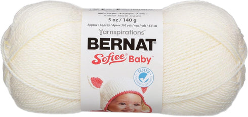Bernat Softee Baby Yarn, 5 oz, Gauge 3 Light, Antique White...