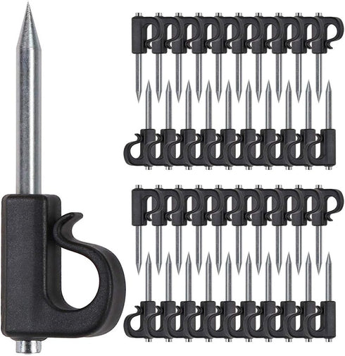 SELEWARE 40 Pieces Q-Hanger, Home Christmas Lights Hanger Hooks for Easy Release Outdoor Wire and Fairy Lights, Heavy Duty 40 LB Capacity...