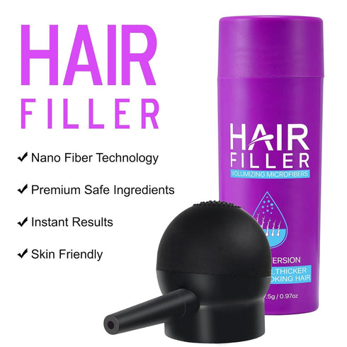 Hair Building Fibers, Hair Fibers for Thinning Hair with Spray, Hair Thickener - Undetectable & Natural - Completely Conceals Hair Loss Areas in 1...