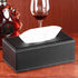 /N Rectangular PU Leather Tissue Box Napkin Holder, Used in Home Office, Hotel Room Napkin Box, Decorative Black (Black)...