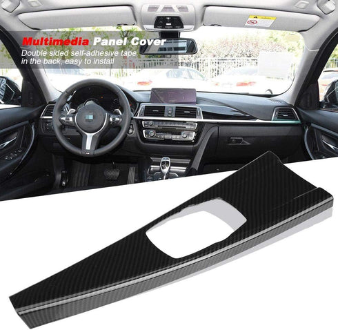 Multimedia Panel Cover, Carbon Fiber ABS Interior Multimedia Panel Cover Trim Fir For 3 Series F30 F34 4 Series F33 F36...