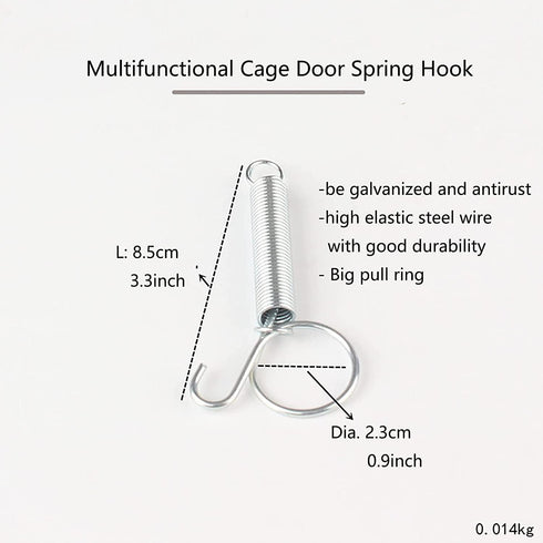 Spring Cage Latch Door Spring Hook Metal Finger for Fixing Rabbit, Dog, Cat, Parrot, Guinea Pig, Bunny, JSM Pet Cage Door(20Packs)...