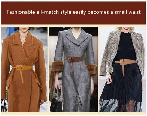 Women Fashion Knot Belt for Dress Jeans Leather Tie Waist Belt No Buckle Cinch Belt Women Leather Belts Vintage Irregular Waist Belt for Dresses T...