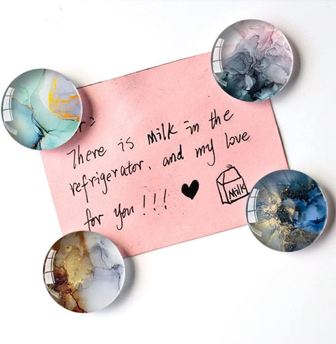 12 Pcs Glass Refrigerator Magnets, Marble Colorful Pattern Office Whiteboard Magnets, Dry Erase Board Magnets, Calendar Maps Magnets, 35mm(1.3")...